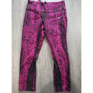 Nike Dri-Fit Leggings Pants Womens Small Pink Zebra Activewear